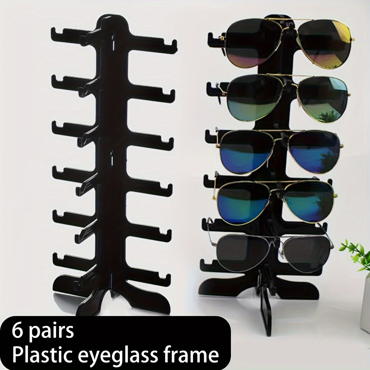 1pc sleek black eyeglass organizer easy assembly portable storage for glasses fashion glasses and more   home decor