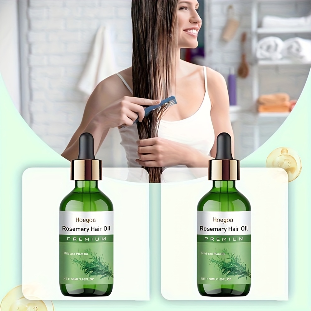 1/2pcs Rosemary Oil Hair Oil - Moisturizing & Nourishing Hair, Dry And Split Hair And Restore Hair to Softness And Luster, Easy to Use, Quickly Absorbed, And Non-Greasy for Holiday Birthday Gifts, 50Ml/1.69Fl.Oz