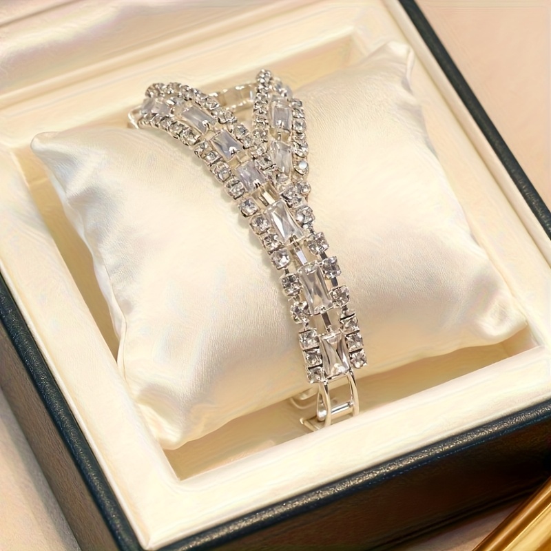 925 Silver Women's Bracelet, Set With 17 Large And 92 Small Gemstones, Shining And Fashionable, Suitable For Parties, Weddings, Daily Wear, And Christmas Gifts For Mothers And