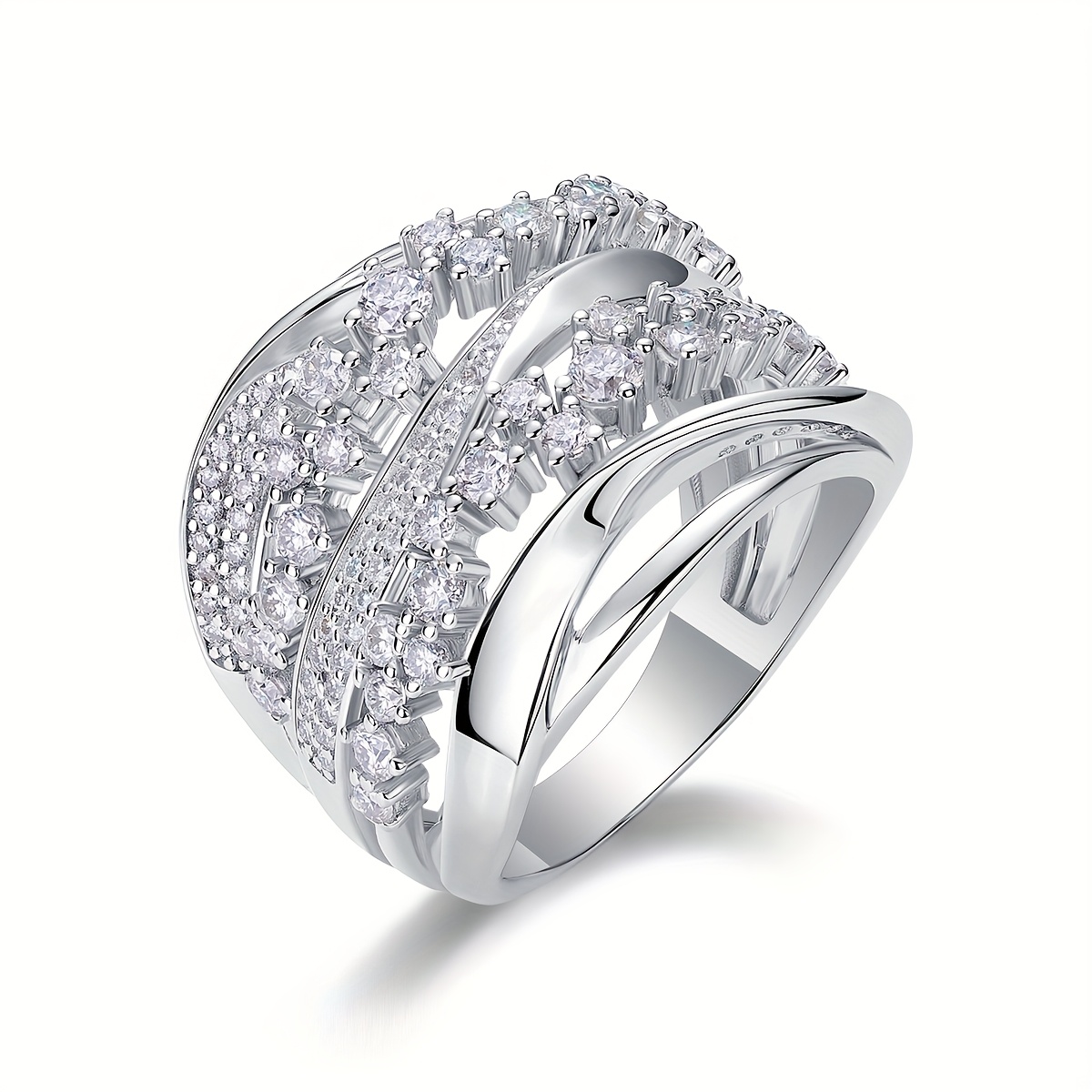 Elegant 925 Sterling Silver Ring with Laboratory Moissanite