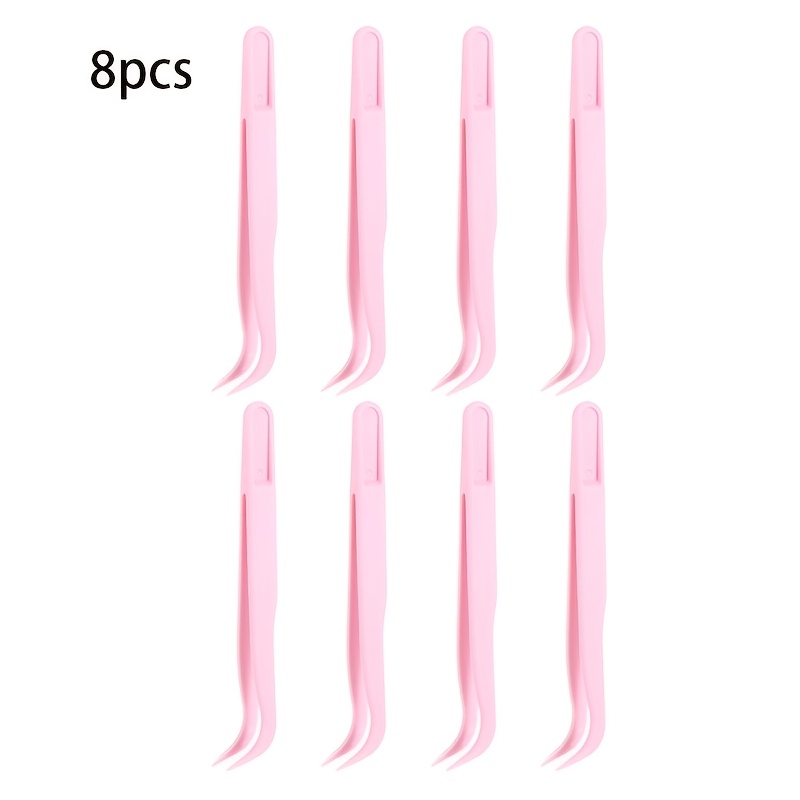 TEMU 8pcs Plastic Tweezers For Crafts, Jewelry Making, Bead Bracelets, Stickers