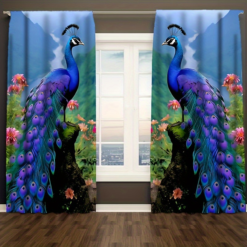 

-inspired Curtain Set, 2pcs - Nature & Landscape Room, Bedroom, Kitchen, Office Decor - Rod , Machine Washable Polyester