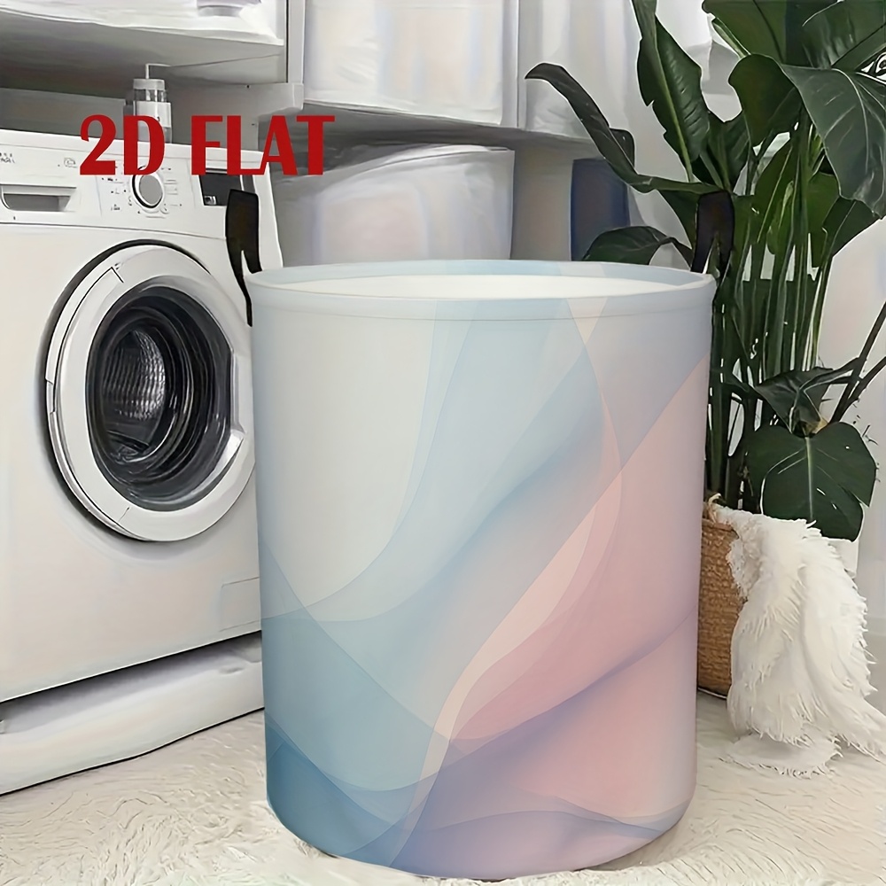 1 kpl 2d litteä painettu pyykkikori / likapyykkikori - sisältää vaaleanpunaisen ja sinisen nestekuvion. se on kokoontaitettava ja kannettava, sopii pyykille, leluille ja kodin järjestämiseen. välttämätön pyykkitupaan, pyykkikorit
