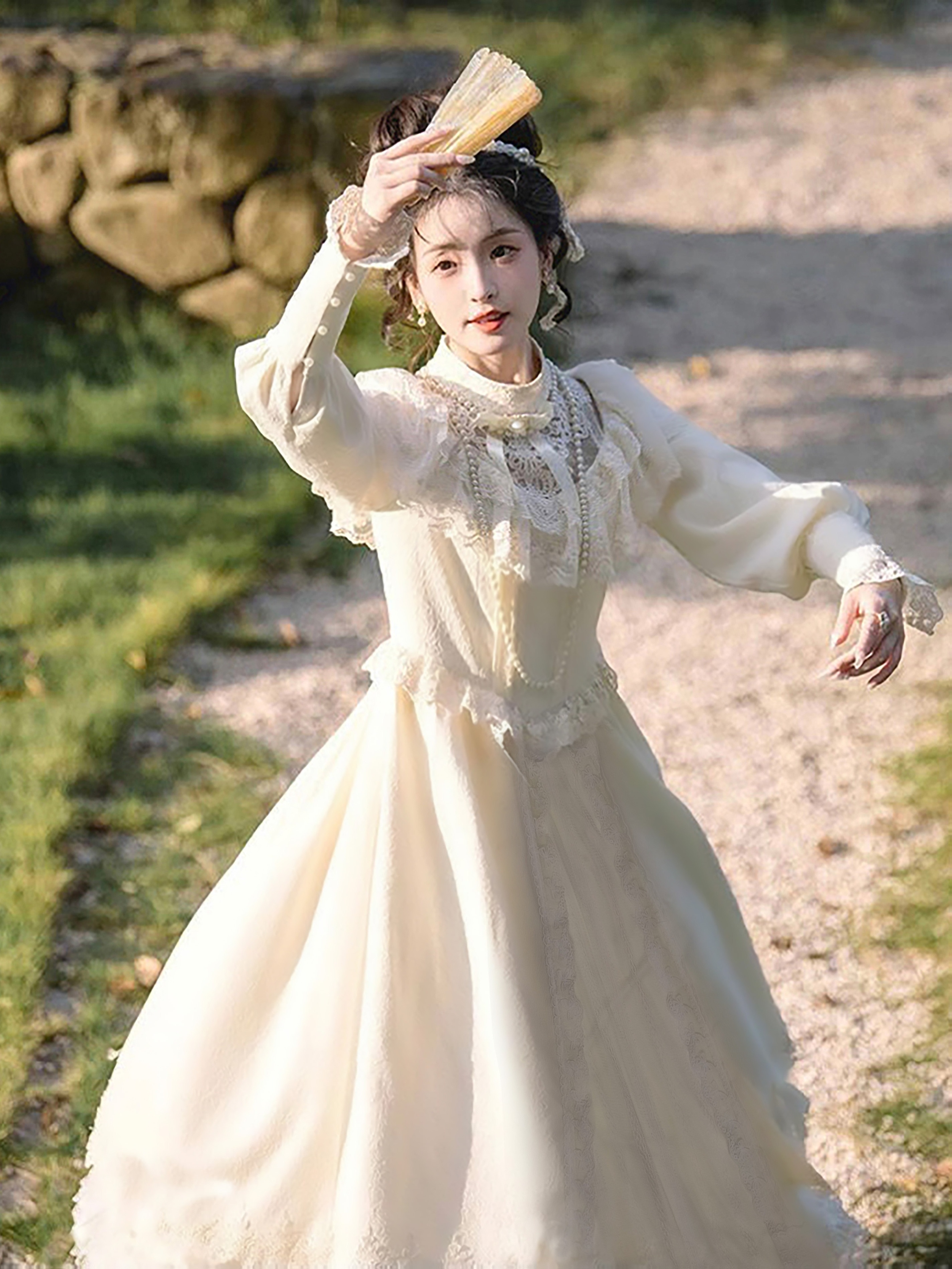 Casual Victorian Lolita Dresses US$ Withpuji -Late Mountain Evening Breeze- Casual Classic Lolita OP Dress