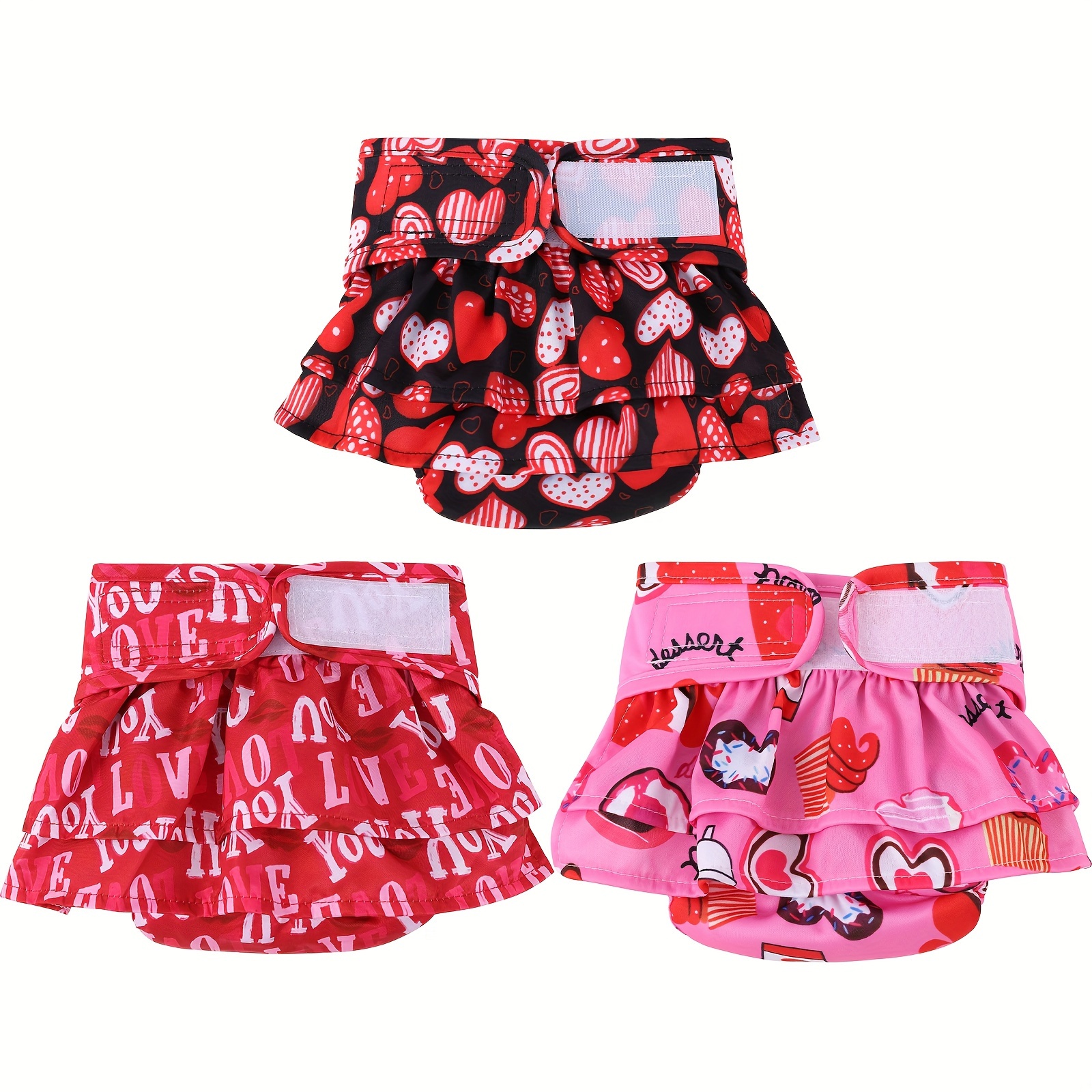 

3pcs Adjustable Puppy Diapers For Dog Period Panties Dog Diapers Female Reusable