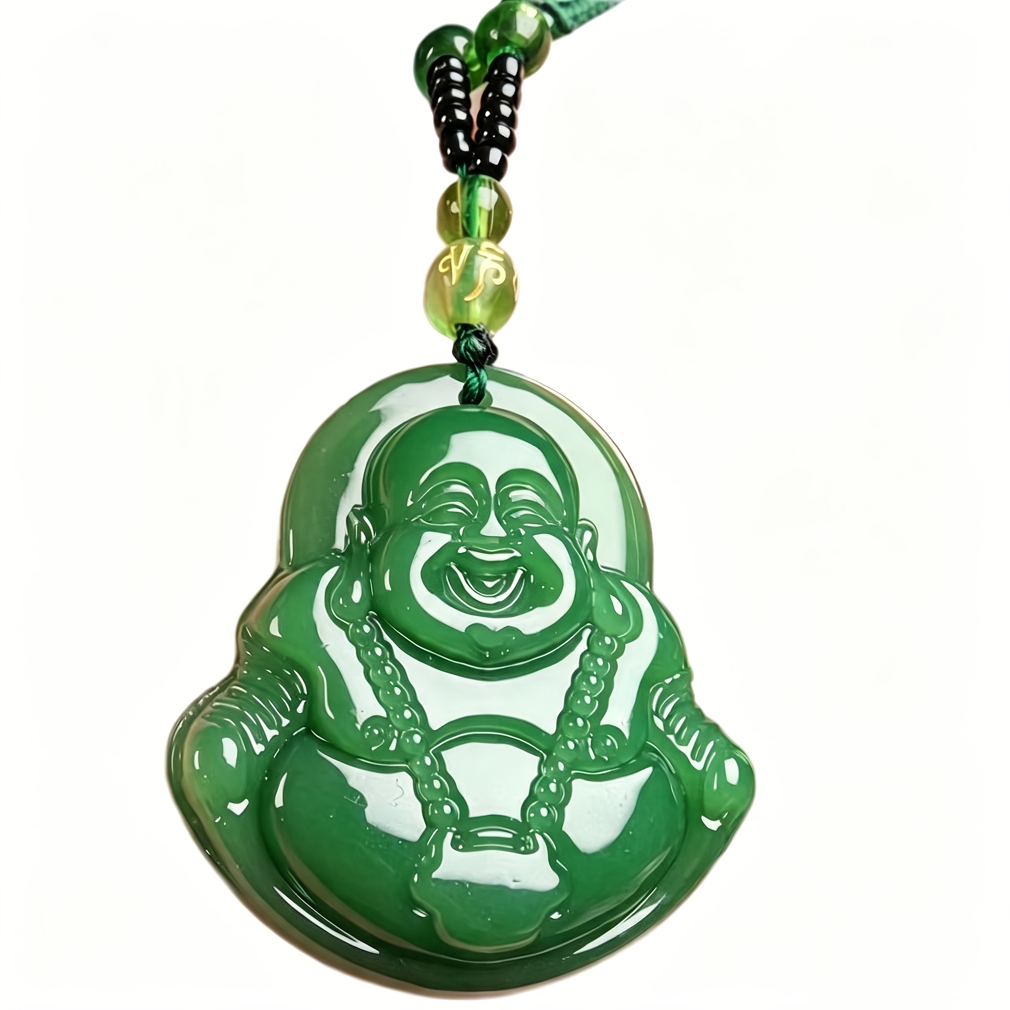 Unisex Maitreya Buddha Pendant Necklace, Chinese Style Accessory