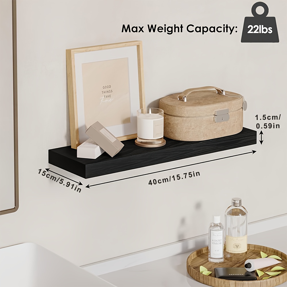 4pcs Vintage Wooden Floating Shelves Organizer, Rustic Wall Mounted Kit