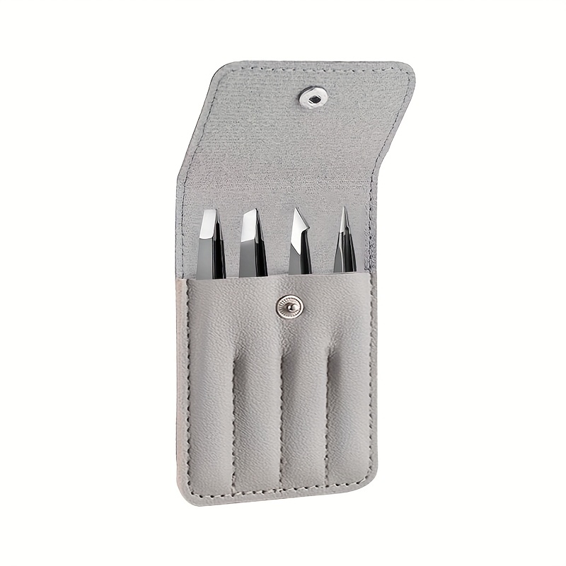 TEMU 4pcs Tweezers Set - Women's Facial Tweezers - Leg Tweezers - Hair Removal For Infections - Professional Stainless Steel Precision - Sharp And