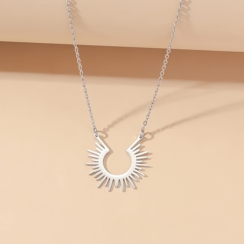 TEMU Collar con colgante de minimalista, 1 pieza, joyería de acero inoxidable 304, collar con colgante de moda para mujer, accesorio para mujer,