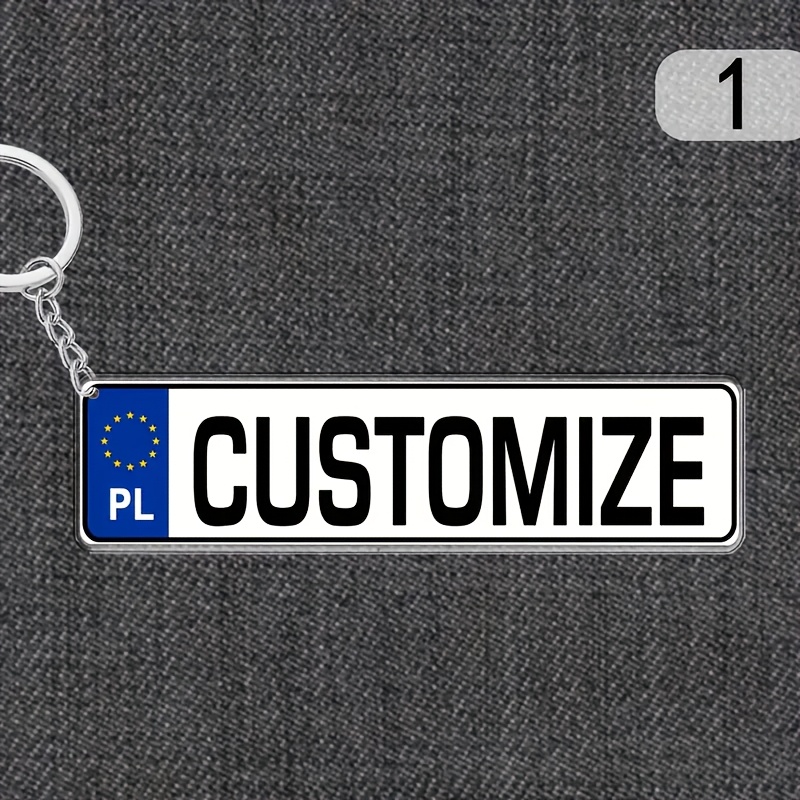 TEMU 2d Flat - Customizable Acrylic Keychain With A Polish Theme, Measuring 8cm X 2cm. No Power Source Required. Personalize Your Text. Suitable For