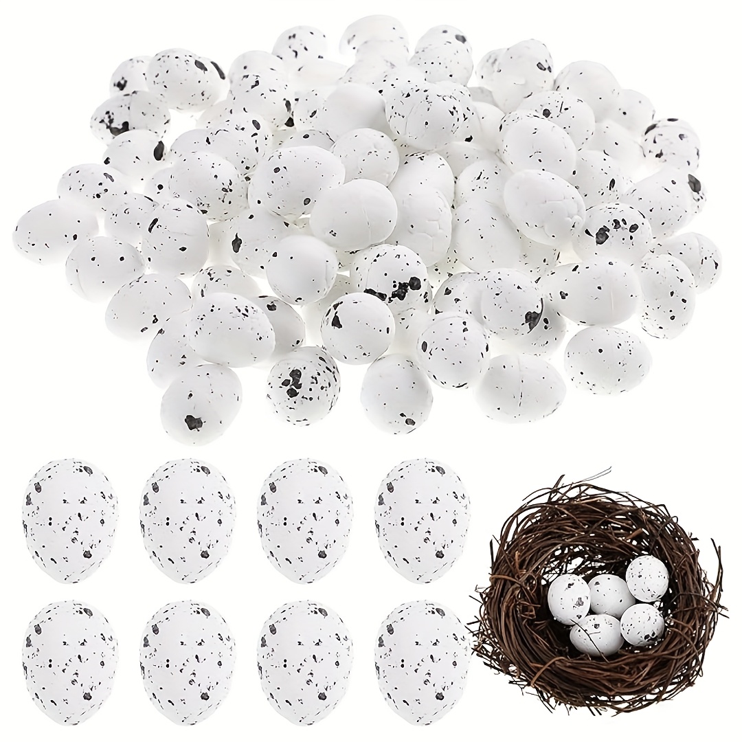 

A Bulk Set Of 30 Mini Foam Eggs Resembling Bird Eggs, Easter Crafts, Nest Decorations, And Photo Props.