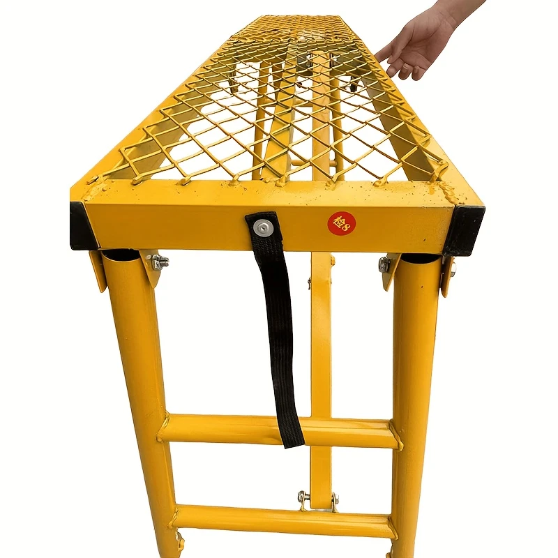 adjustable folding step ladder heavy duty portable metal workbench ladder extendable multi purpose reinforced load bearing with tool tray and sturdy locking device for home and details 0