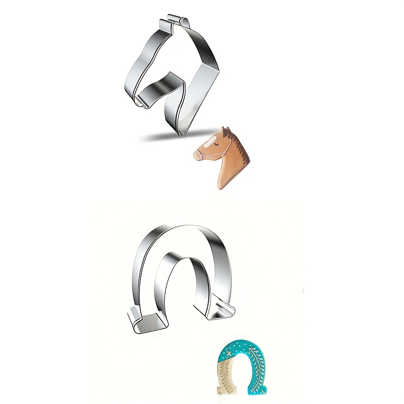 Horse Head And Horse Foot Hardware Stainless Steel Cookie Cutter Set, Cookie Mold, 2pcs