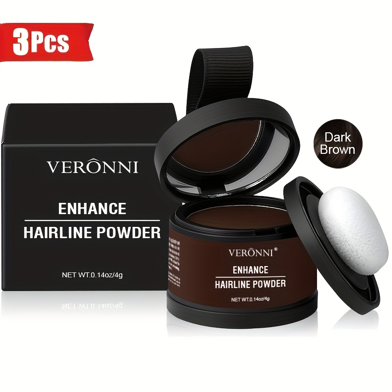 TEMU 3pcs Hairline Powder Hair, Beard And Eyebrow Toner Powder And Fillforehead Hairline Toner Powder