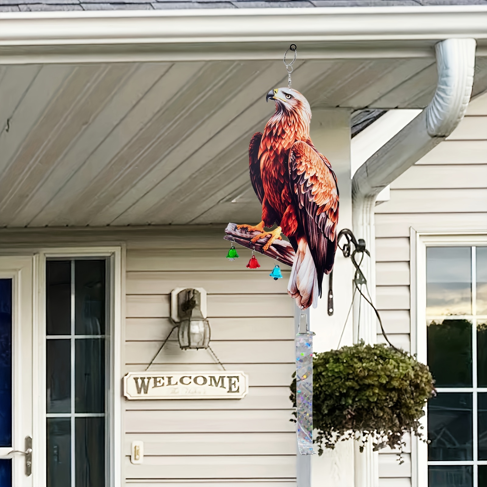 

1pc, Metal Fake Eagle Hanging Eagle To Keep Birds Away Reflective Hanging Bird Decoration With Reflective Tape Effective Bird Control Device To Keep Birds Away From Outdoor Garden Yard