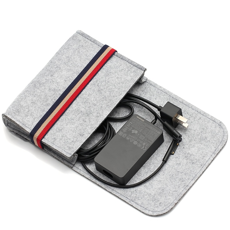 2pcs Portable Felt Storage Bags for Cables and Chargers