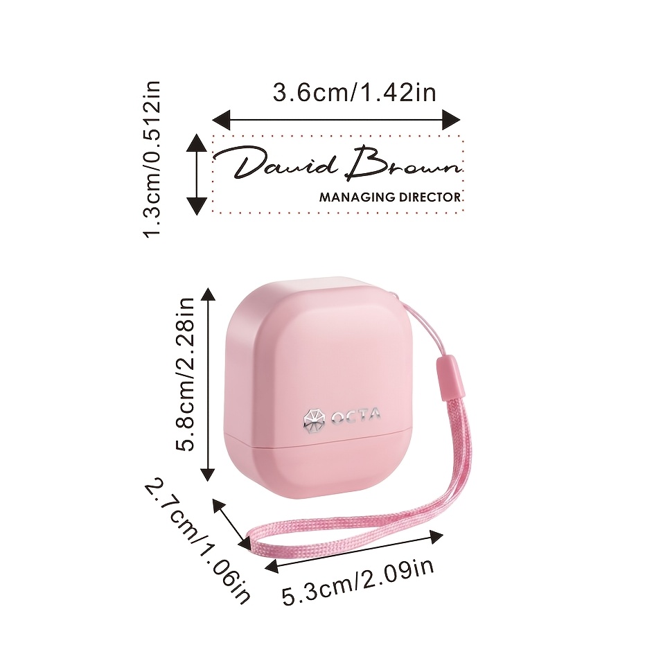 TEMU Personalized Signature Stamp With Name & Title - Custom Handwritten Stamp Suitable For School, Office,, Legal Use - Chemical-based Name Plate