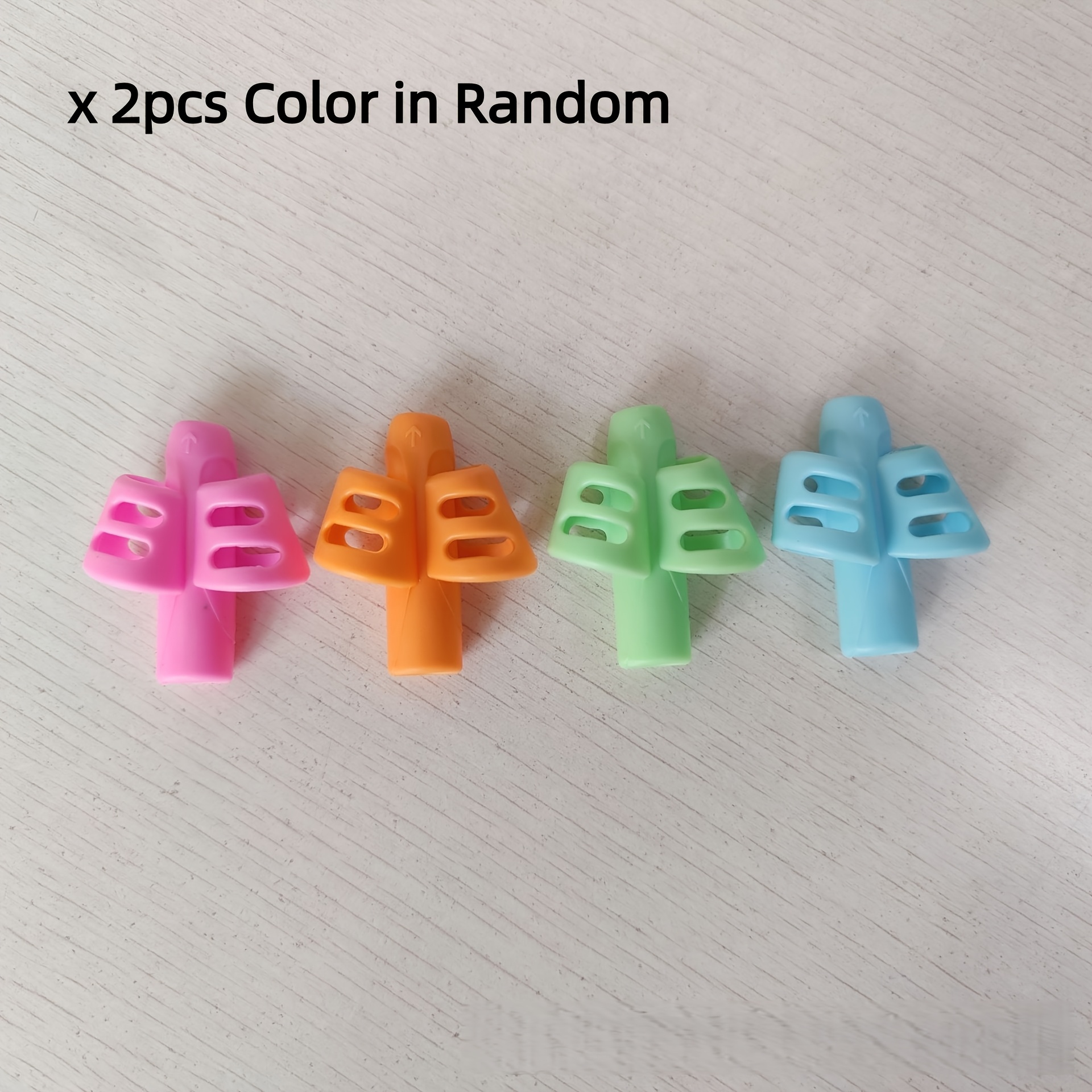 2pcs Random Colors Random Color Silicone Pen Gripper, Writing Aid, Pen Gripper