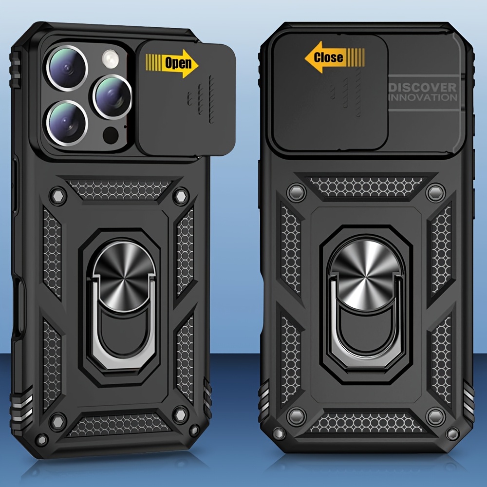  stötsäker telefonfodral med metallställ, kompatibel med 16 pro max, 15 pro max och 14 pro max. Produktinformation 1