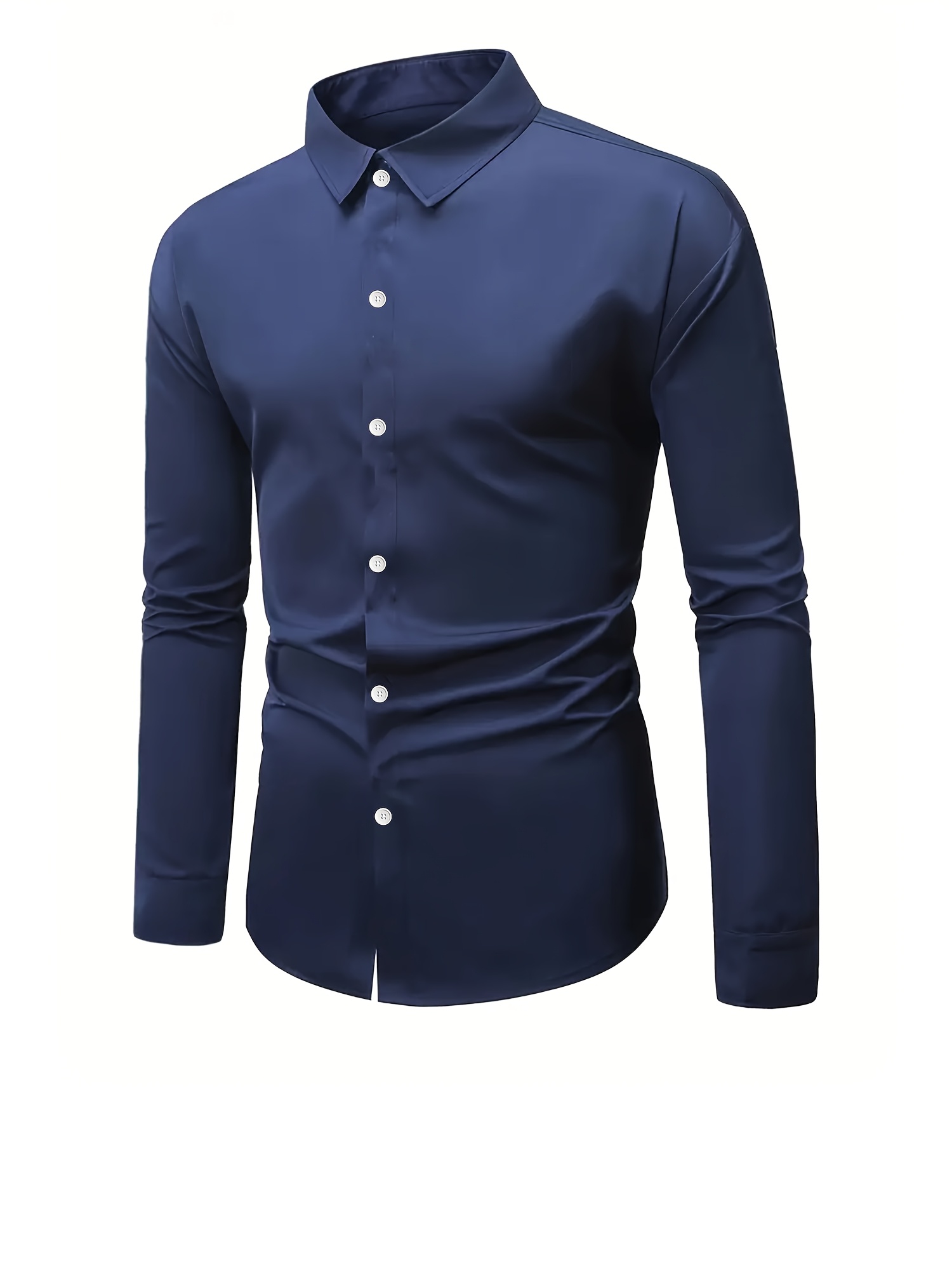 mens lightweight business dress shirt long sleeve polyester - Temu Oman