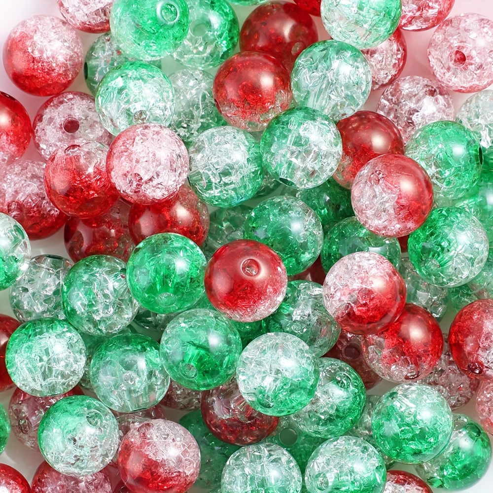 

100pcs 8mm In Red, & For Christmas Diy Necklace Jewelry Making And Decorations