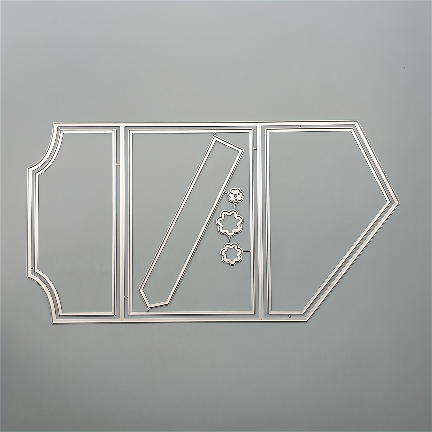 Image of 1pc Metal Foldable Card Background Border Metal Cutting Dies For Diy Scrapbooking Metal Cut Dies Artist Die Cuts Wedding Invitations, Greeting Cards For Card Making Embossing Photo Album Craft Deco
