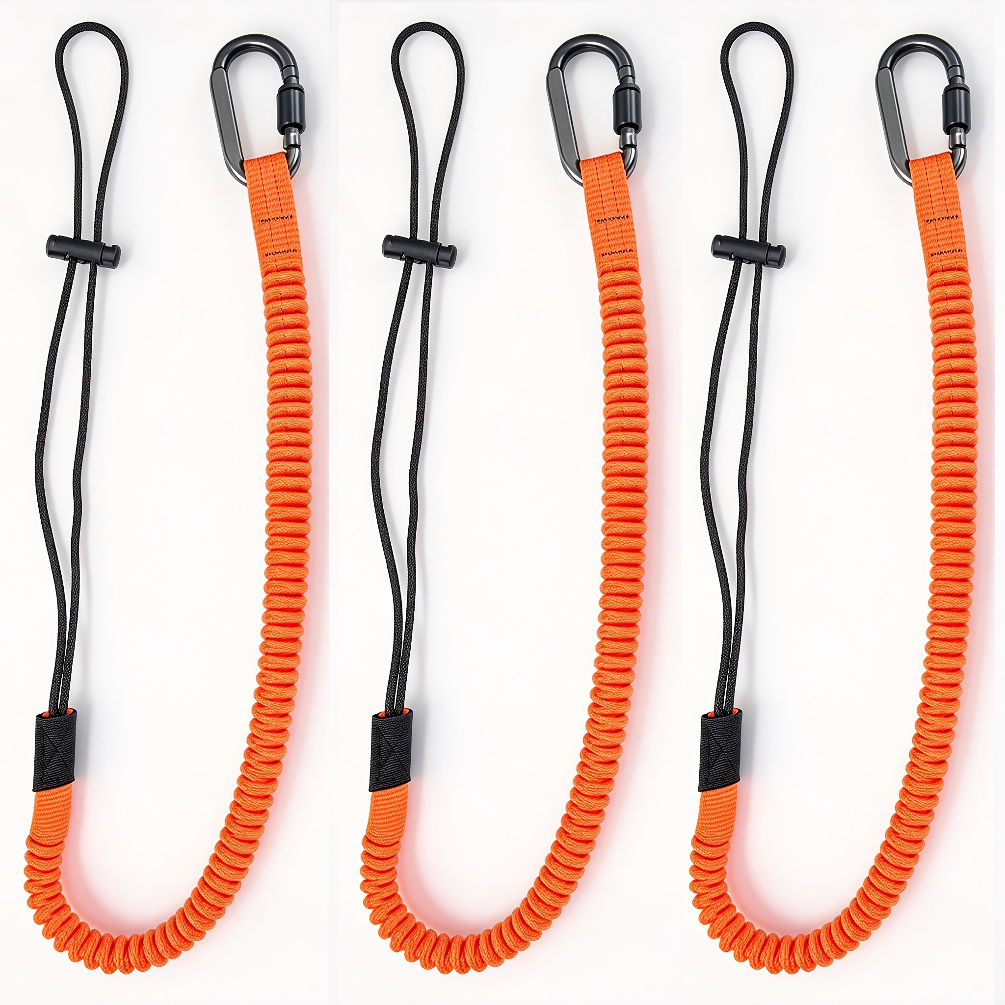 Image of 1pc/3pcs Orange 2-strip Reflective Tool Ropes, For Securing Tools Rope Use This Tool Lanyard To Won't No , Reflective At Night, Not Easy To Lose. Hunting Lanyard