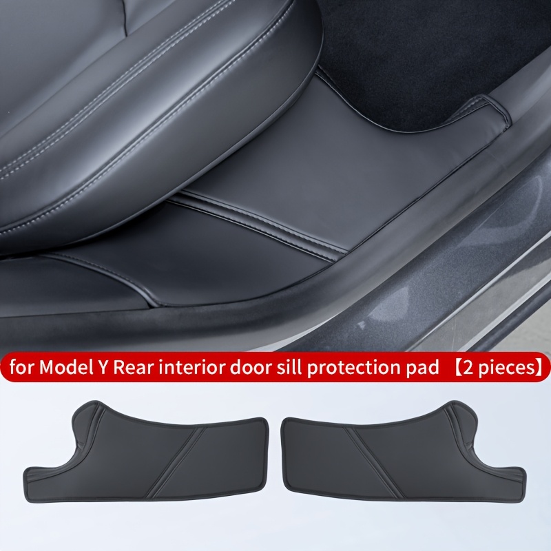 TEMU For Rear Door Protection Pad, Strip Pu Leather Protection Pad, Welcome Pedal Anti Step Pad, 2pcs Set