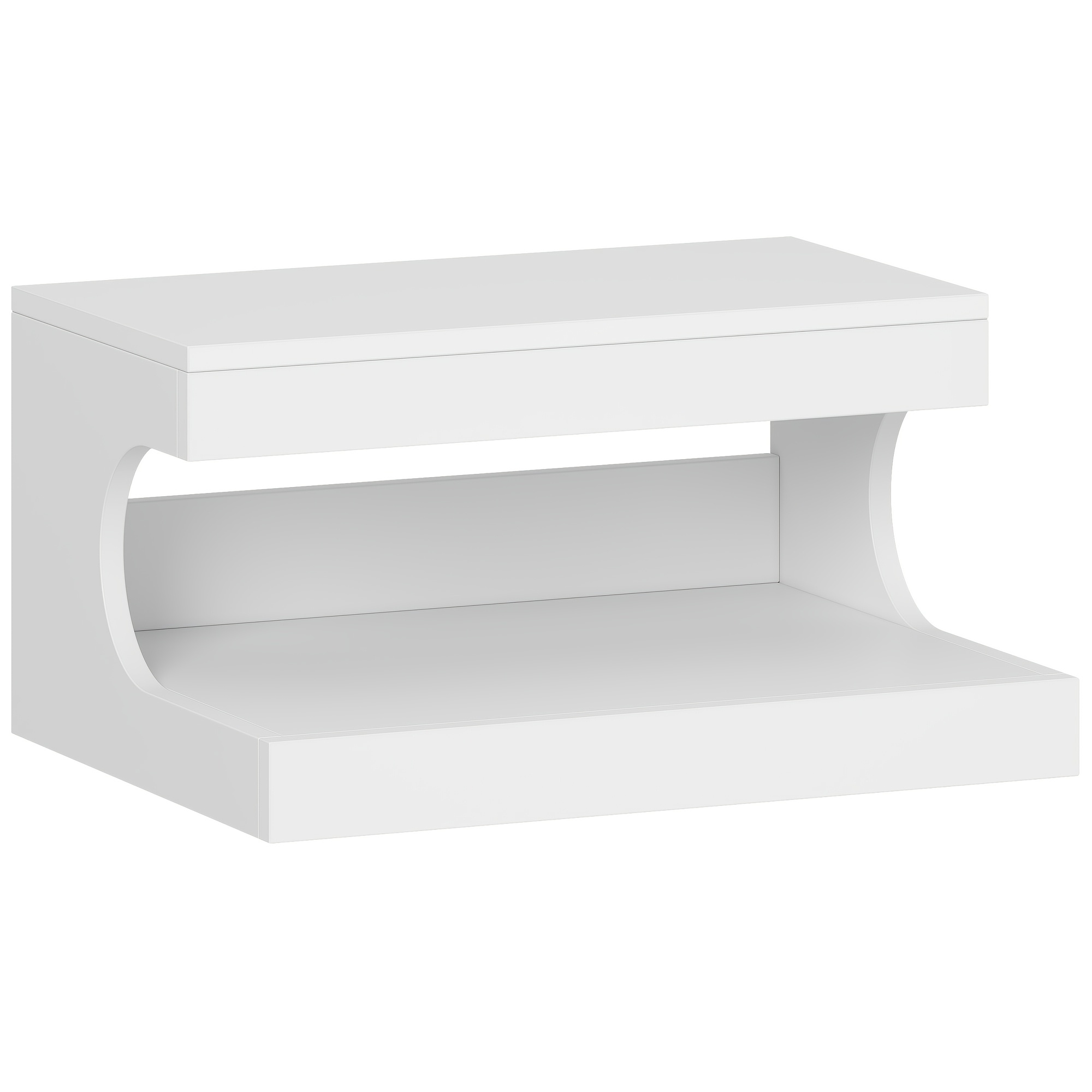 Hanging Bedside Table Wall Mounted Shelf Bedside Table With Sliding Tray Bedside Floating Wall Shelf With For Bedroom Living Room 30 X 40 X 20cm White