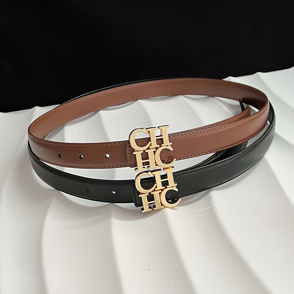 

New Women's Belt With Classic Letter Metal Smooth , 2.3cm Wide, Stylish And For Suits, High-end For Jeans And Dresses.