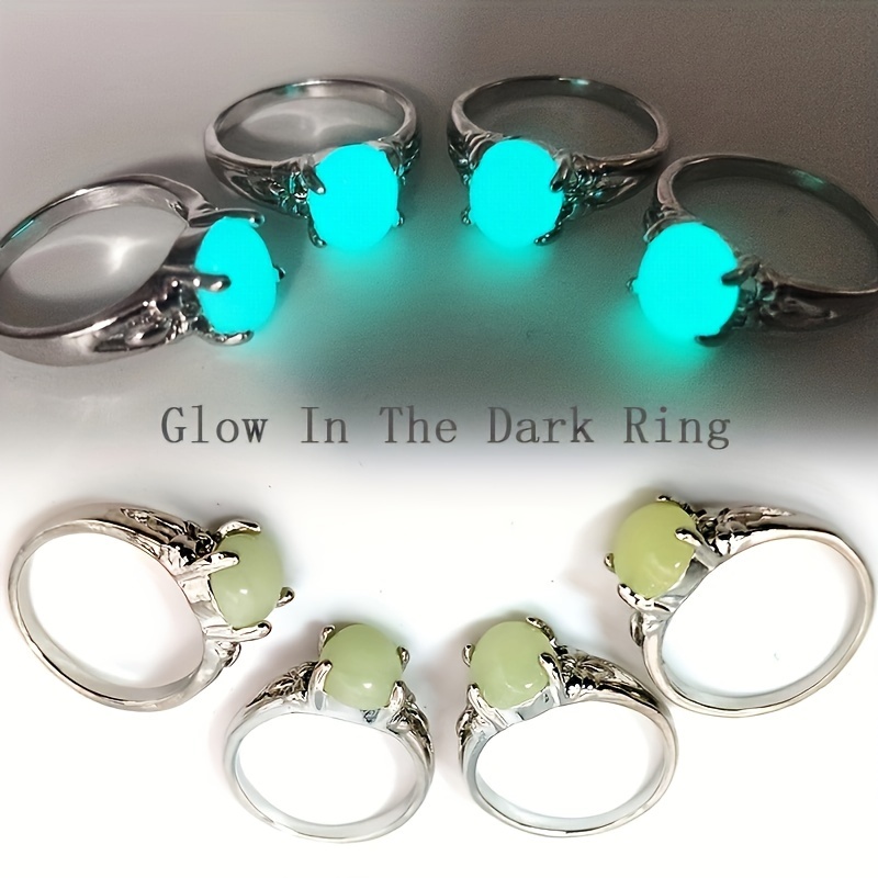 

25/50pcs Wholesale Mixed Women's Rings, Halloween, Music Festival Theme, Synthetic Fluorescent Stone Rings, Alloy Structure, Suitable For Daily And Celebration Parties