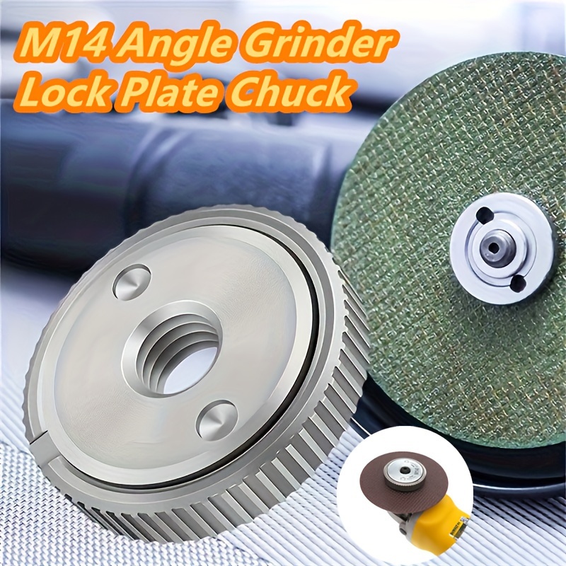 

M14 Angle Grinder Lock Plate - Self-locking, & Release Nut For Attachment, #45 Steel Industrial Hardware Accessory