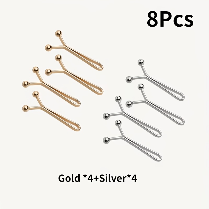 TEMU 8 Adjustable Seamless Waist Buckles - Multi-functional Metal Clips, Suitable For Tightening Belts, Pants, Scarves, Etc. , Durable, Designed,
