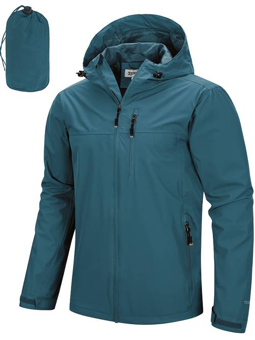 33,0.0cm Men s Packable windbreaker Jacket Lightweight Soft Shell Jacket with Hood coat for Cycling