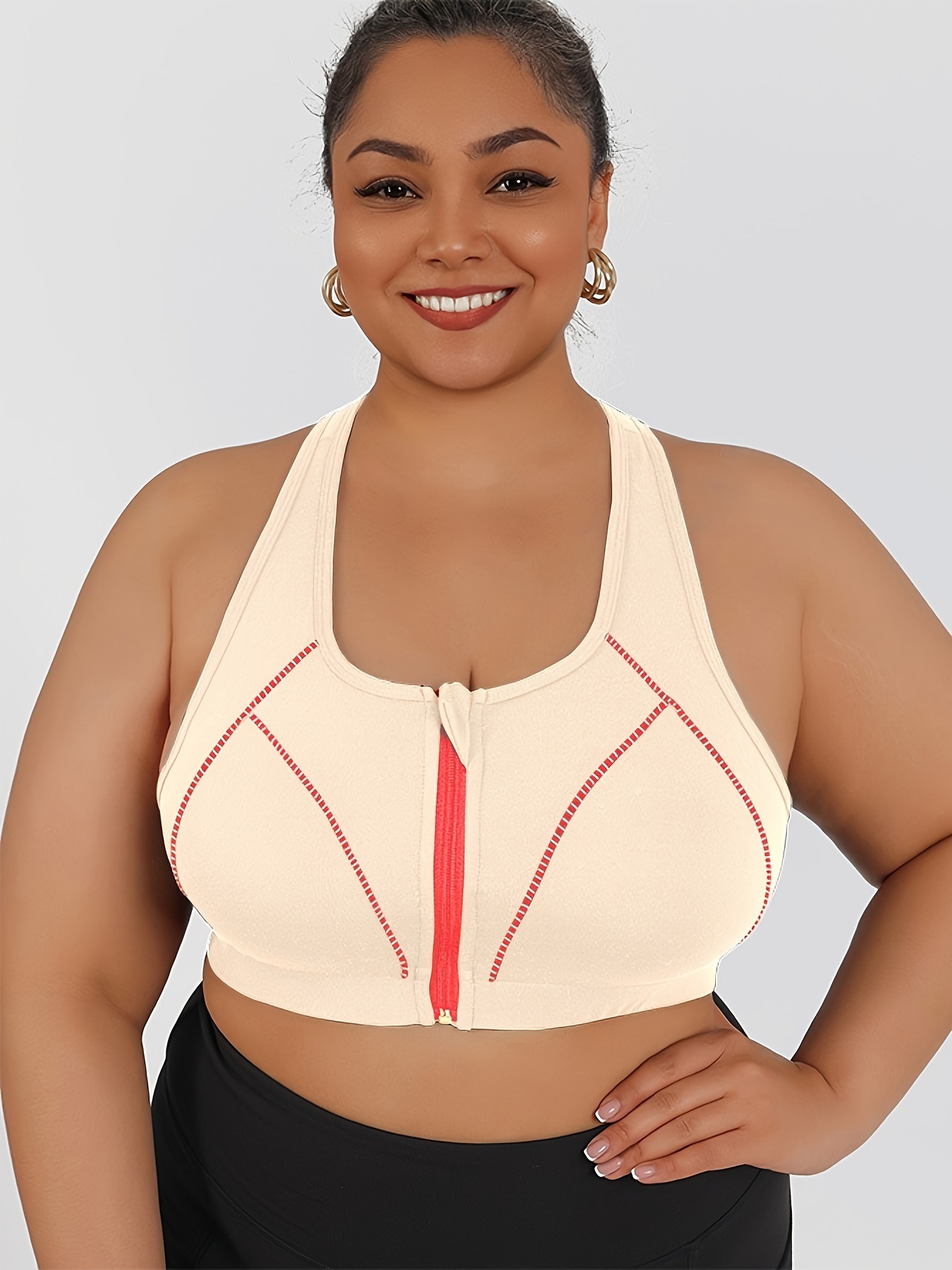 High-intensity Collision Color Fitness Bra With Front Zipper, One-piece Outerwear, Beautiful Back, Anti-sagging Yoga Vest