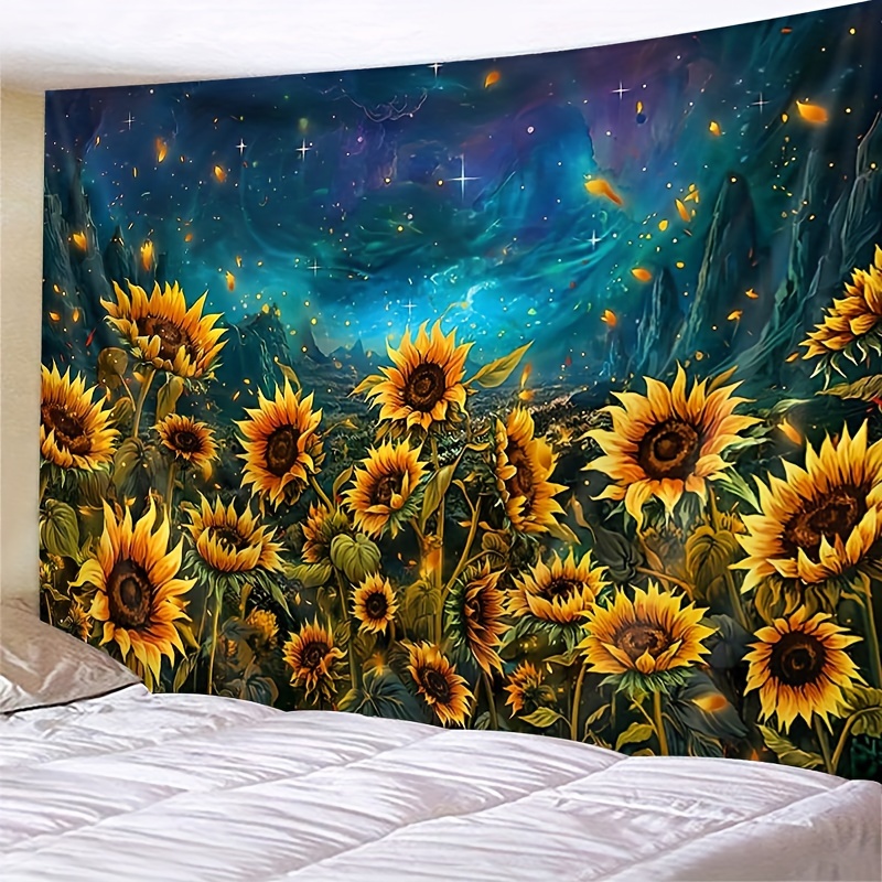

1pc Sunflowers Pattern Tapestry, Wall Hanging , Wall Art For Bedroom Aesthetic, Home Decor, With Free Installation Package