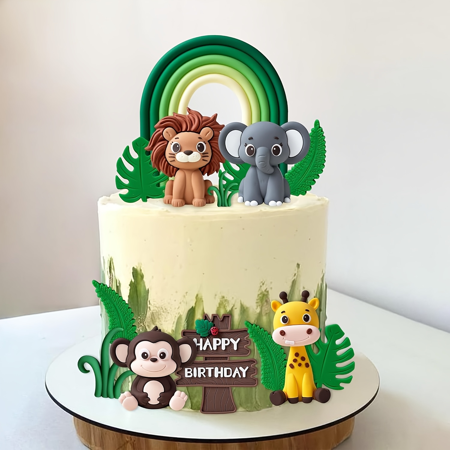 Image of Laventy Baby Shower Cake Decoration Animals Cake Decoration Wild Cake Decorations Wild Cake Topper Giraffe Monkey Cake Topper For School Halloween