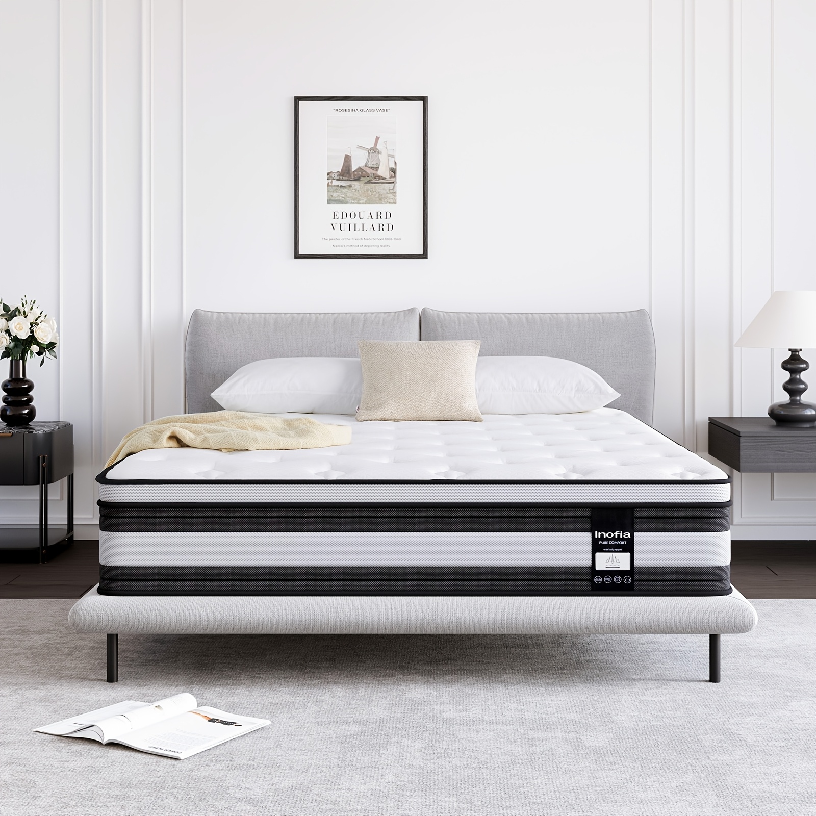 Inofia Mattress H3/h4 90x200 28cm 7-zone Mattress, Pocketed Spring Mattress