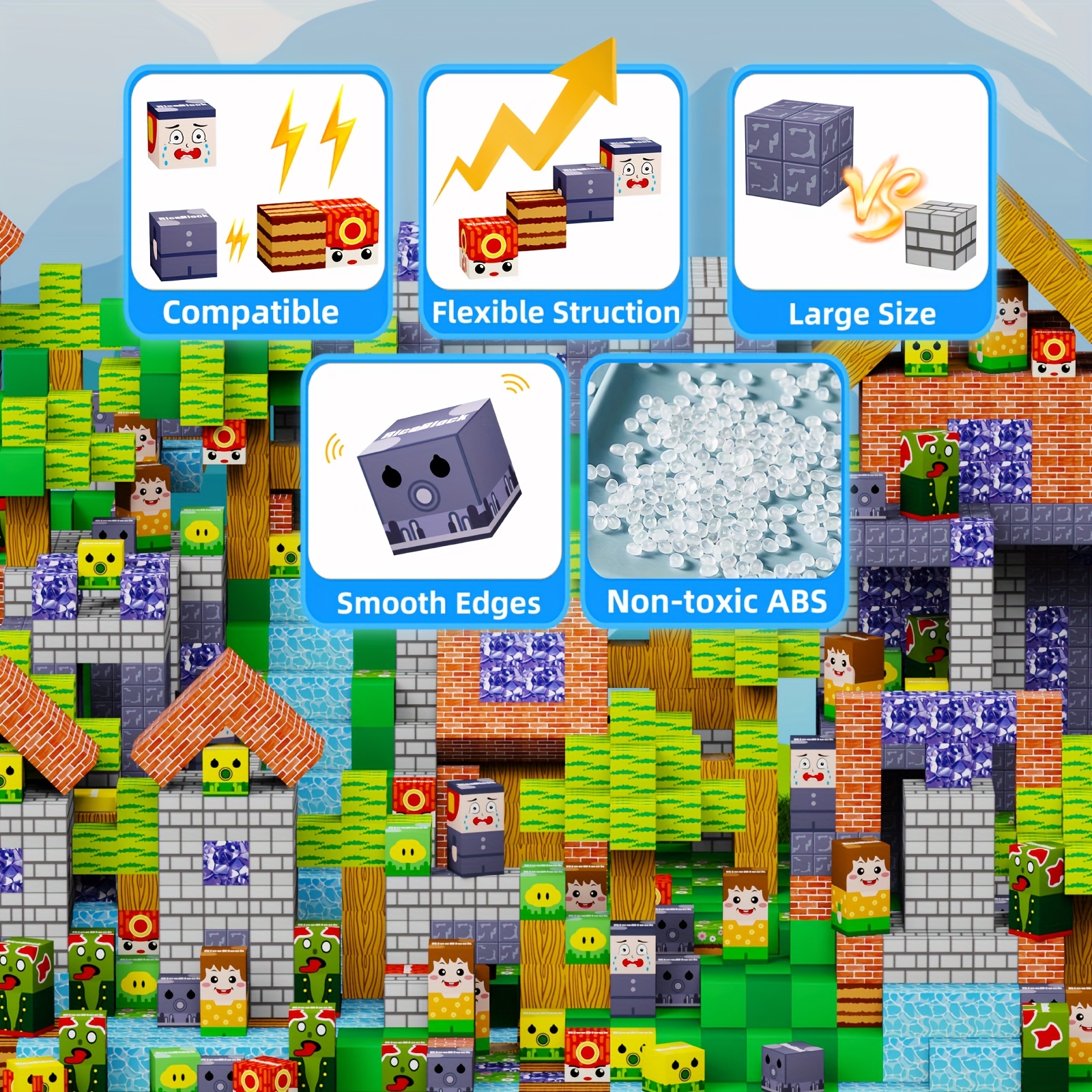 Magnetic Building Blocks - Build Fun Sets, Magnetic Building Blocks for Children STEM Sensory Outdoor Toys, Suitable for Children Aged 3 And Above, 4-6, 6-8, 5-7, 80pcs