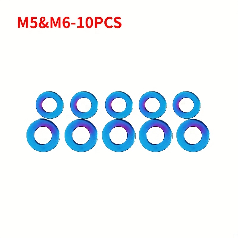 TEMU Rondelle in acciaio inossidabile blu elettrico per M5/M6/M8/10, anelli distanziatori sfumati, rondelle piatte spesse extra-large e connettori di