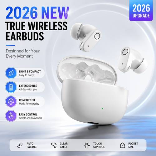 item picture new 5 4 wireless wireless earbuds with built in microphone gaming earbud music and video low latency charging case with led battery display in ear design compatible with ios smartphone