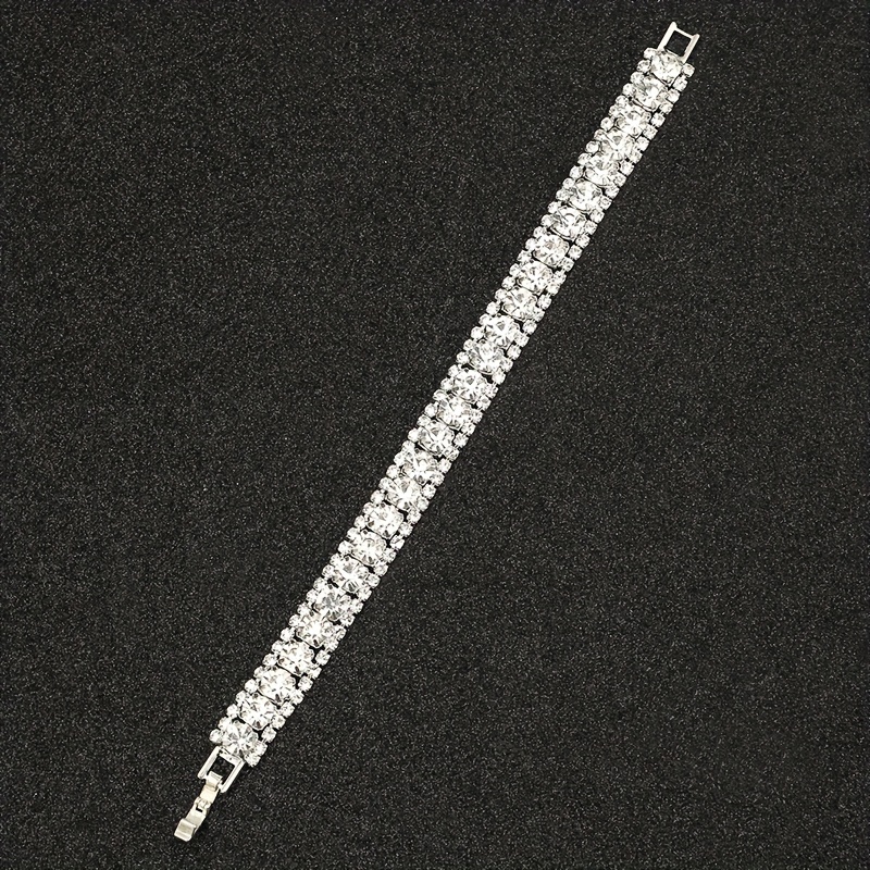 Large Crystal Zirconia Open Bracelet with Copper Chain