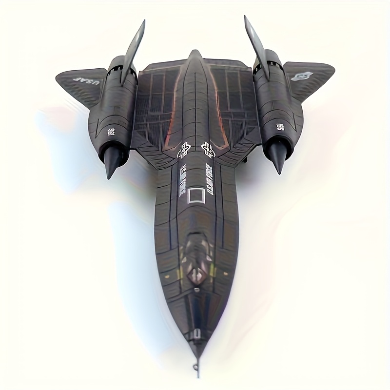 TEMU 1:144 Scale Sr-71 Model With Display Stand - Realistic Spy Plane Replica, Alloy & Abs Plastic, Black Aviation Collectible With Iconic Sr-71