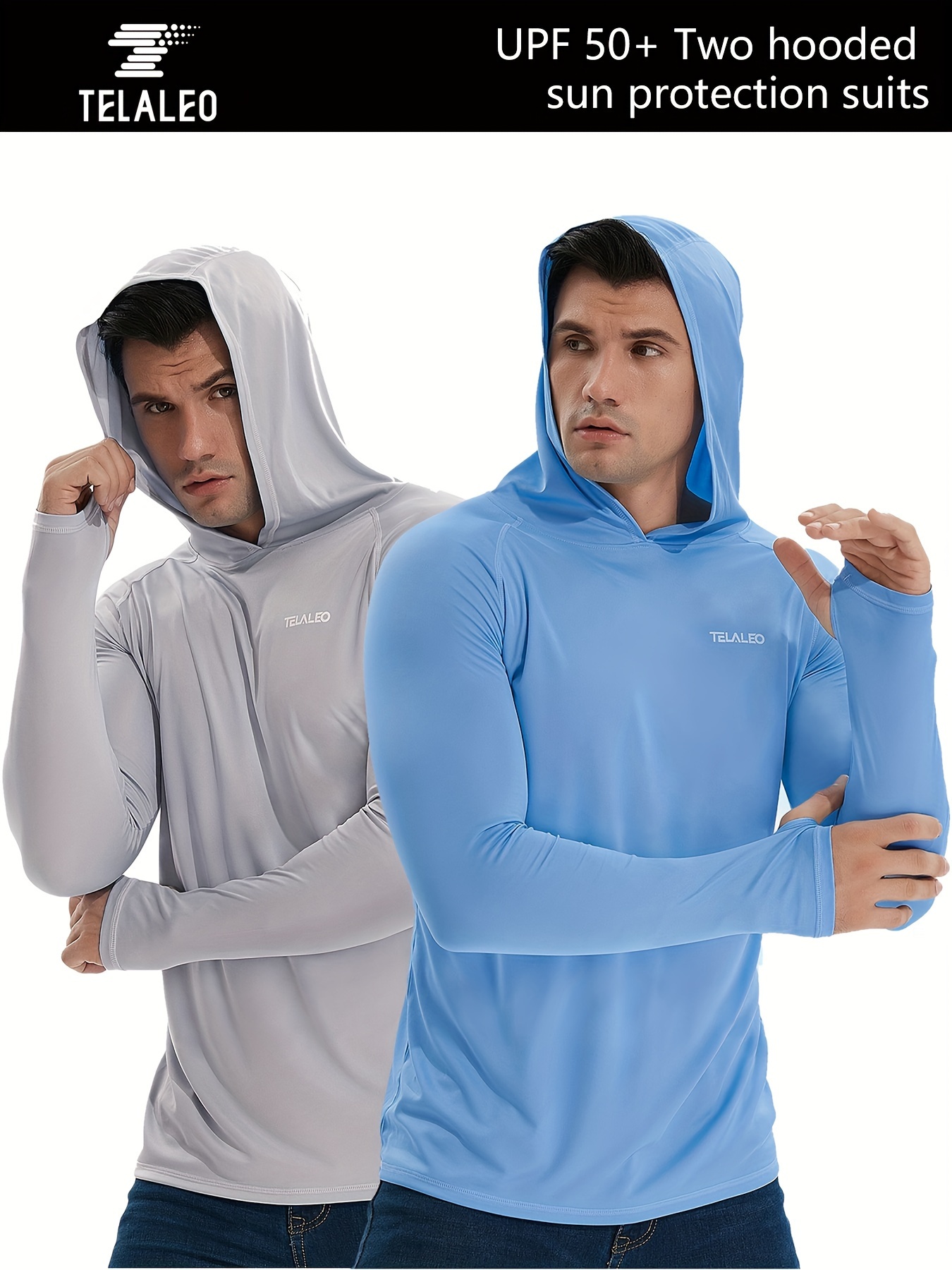 * Men's Lightweight Hoodie with UPF 50+ Sun Protection for Fishing,  Running, and Hiking