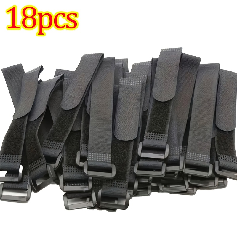 18-Pack Reusable Fastening Cable Straps with Buckle Adjustable Securing Strap Multi-Purpose Cinch Strap for Cord Management