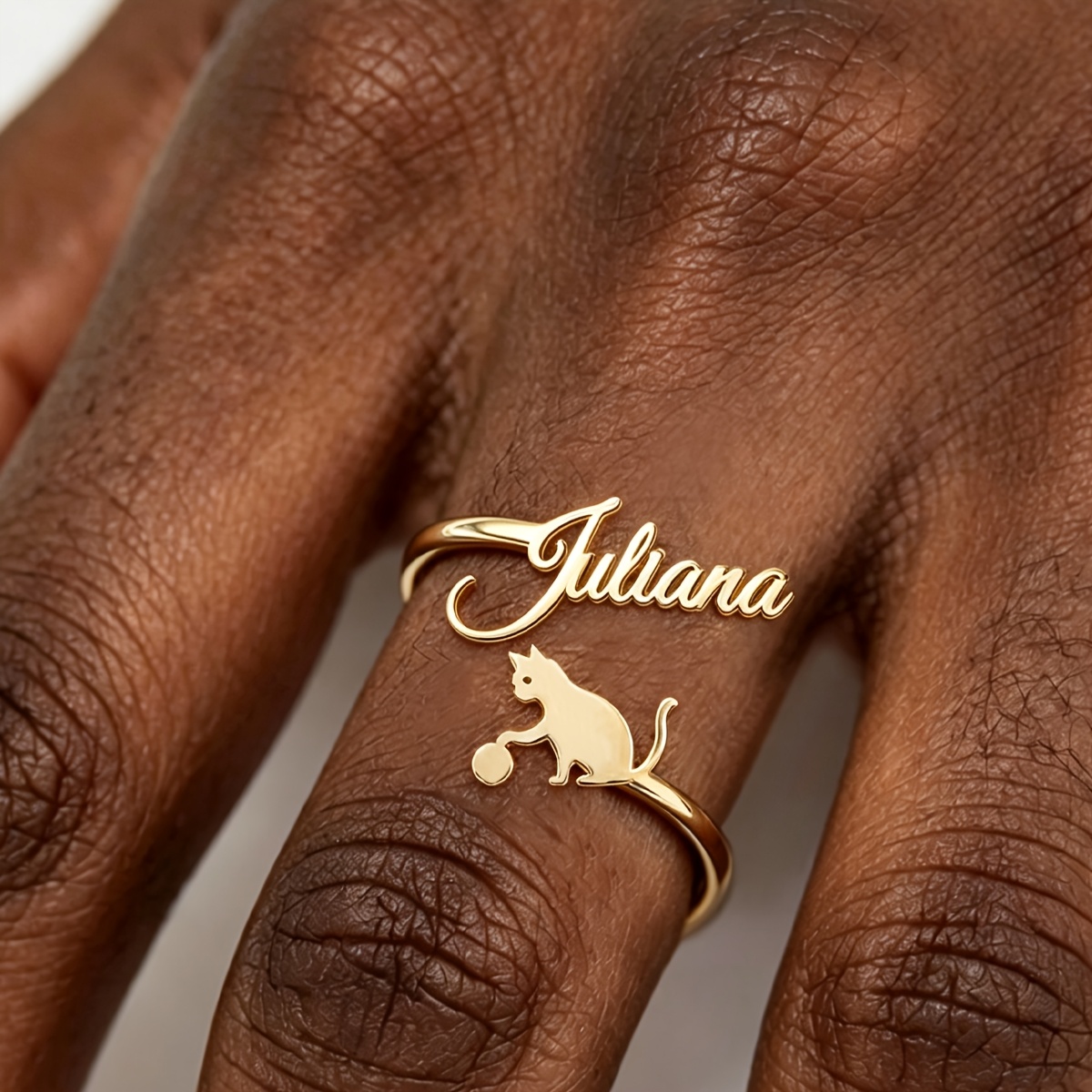 TEMU 1pc Fashion Custom Name , Women's Classic Stainless Steel Nameplate Adjustable Band; Personalized Jewelry; Women's Banquet Party Finger