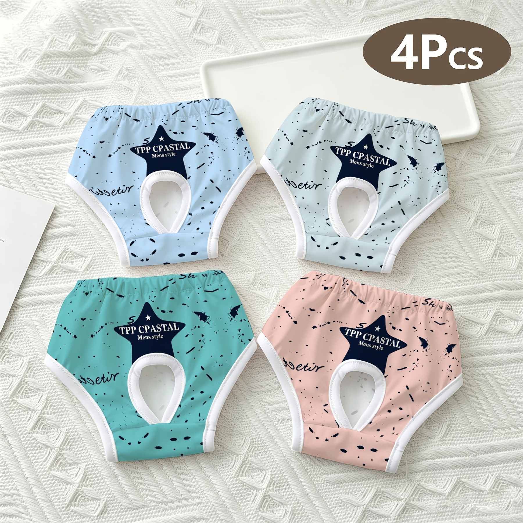 TEMU 4-pack Cute Stylish Pet Sanitary Pants, Anti-mating Underwear For Small And Medium Dogs And Cats, Ideal For Holidays, Daily , Outdoor , And