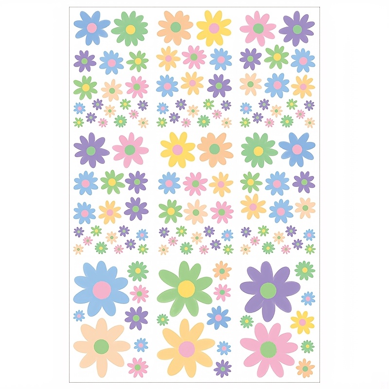 E-shop 9 Blätter / 138 Stück Frühlings-Fensterfolien, Blumen-Aufkleber für Glas, Kühlschrank-Dekoration, beidseitige Fenstersticker zur Dekoration, für