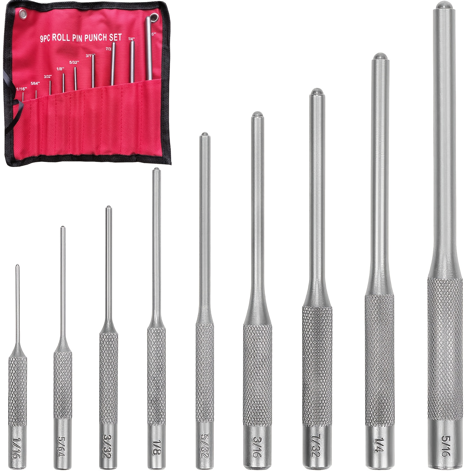 4-Piece Hollow End Roll Pin Punch Set – Spring Pin Install Tool By Fieldsport Inc (ARTL14)