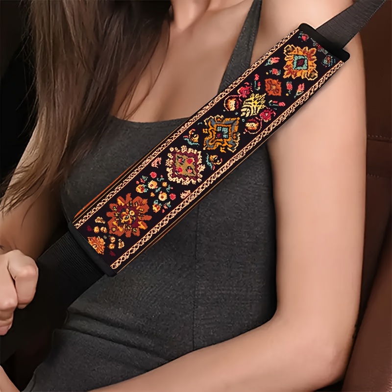 

Boho Chic Car Seat Belt Cover - Soft Polyester Cushion Pad For Comfort, Fit For Most Vehicles